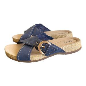 Clark's Women’s 11 Wide Nubuck Leather Marine Sandals​​​​